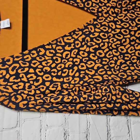 Old Navy Leopard Print Midi Dress Orange Blue Small - Picture 6 of 7